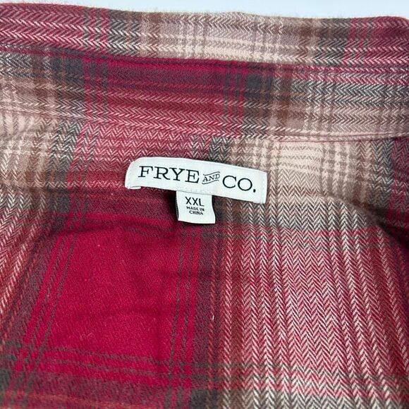 Frye & Co. Men's Long Sleeve Flannel Shirts Size XXL Red Plaid Western Shirt - Picture 13 of 13